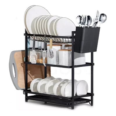 Orrailita Home Colador Para Vajilla De 3 Niveles, Organizador De Cocinagran Espacio Negro - $298.57 en Mercado Libre | PrecioMX