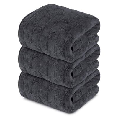 3Pcs Toallas de Baño Tafted Yuriria Toallas de Microfibra 140x70cm Set Cuadros Absorbente Tuallas De Baño Toalla Para Baño Mayoreo Negro