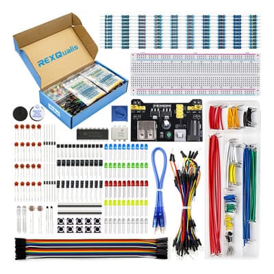 Rexqualis Kit De Componente Electrónicos C/modulo Fuente De Poder, Cable De Puente, 830 Tie-points Breadboard, Potenciometro De Precision,resistor Compatible Con Arduino, Raspberry Pi - $294.03 en Mercado Libre | PrecioMX