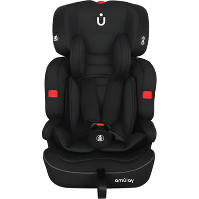 Autoasiento Booster Bebe Para Carro Amulay - Silla Seguridad Color Negro 9 a 36 Kg