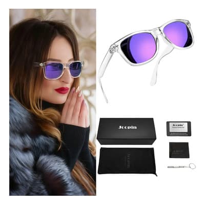Lentes De Sol Mujer Hombre Polarizados Moda Cuadrados Uv400 Diseño Morado Violeta Transparente - $364.41 en Mercado Libre | PrecioMX