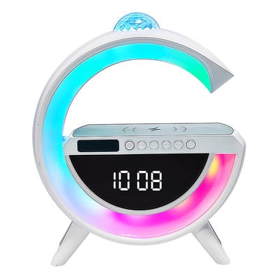 Lámpara Led Inteligente Bocina Cargador Inalámbrico 4 En 1