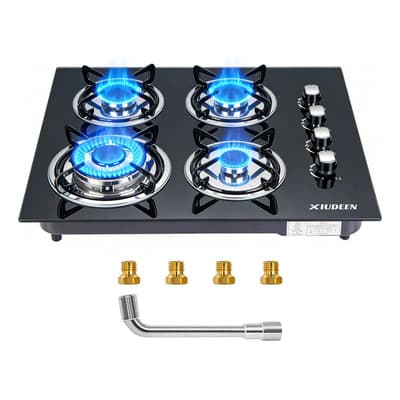 Parrilla De Gas Empotrables Estufas De Gas 4 Quemadores Vidrio Templado Estufa De Mesa Color Negro Gas Lp/gas Natural Xiudeen - $1,501.10 en Mercado Libre | PrecioMX