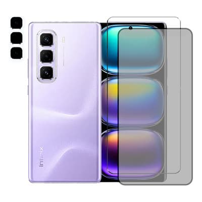 2 Protectores Vidrio Templado Y 2 Lentes Para Infinix