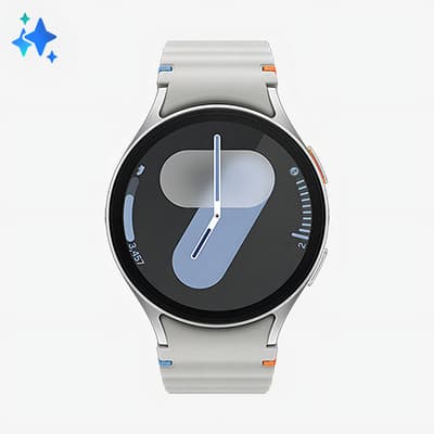 Reloj Inteligente Samsung Galaxy Watch7 44 Mm Lte Funda Plateada Para Galaxy Ai, Pulsera Plateada, Diseño De Pulsera Con Bisel Plateado