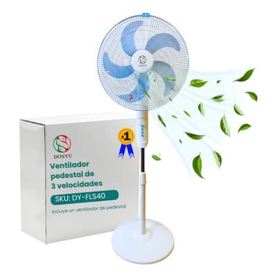 Ventilador Abanico Pedestal 5 Aspas Casa Oficina Ajustable Potente 3 Velocidades Color Blanco Marca Dosyu 40 Cm 60 Plástico - $791.12 en Mercado Libre | PrecioMX