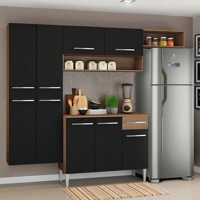 Cocina Integral Completa Modular Madesa Emilly Fit 229cm Color Marrón/negro 03 - $6,459.23 en Mercado Libre | PrecioMX