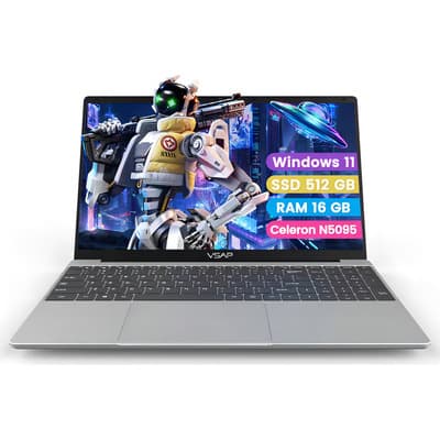 Laptop Celeron N5095 De 16g Ram 512g Ssd 15.6 In Win 11 Pro Color Plateado - Excelente (Reacondicionado)