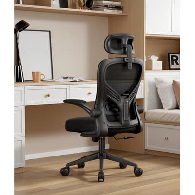 Silla De Escritorio Oficina Ergonomica Con Lumbar Ajustable Color Negro Completo Material Del Tapizado Algodón