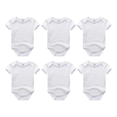 Ropa Para Bebe Set De 6 Mamelucos Body Pañalero Manga Corta Color Blanco Talla 0-3 M Liso - $269.00 en Mercado Libre | PrecioMX