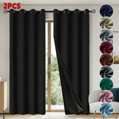 Set 2 Cortinas Blackout Premium 280x220cm Lisa Ventanas Deco