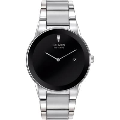 Reloj Citizen Axiom Eco-drive Acero Au1060-51e Color de la correa Plata Color del bisel Negro Color del fondo Negro