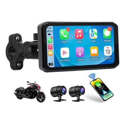 6.5 inch Estereo Pantalla Para Moto wireless Carplay Android Auto mirrorlink DVR Con Camaras Color Black