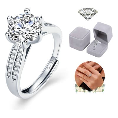 Anillo De Compromiso Plata 925 Para Mujer Ajustables Promesa Gooluu Plateado Ajustable - $106.26 en Mercado Libre | PrecioMX