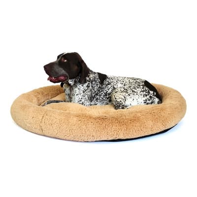 Cama Grande Tipo Dona Anti Estrés Para Perro Beige