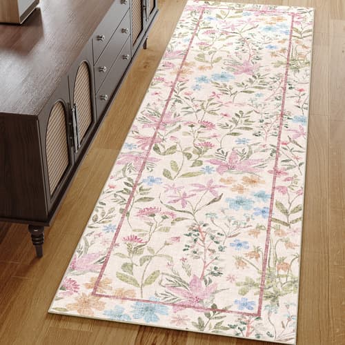 60x180cm Alfombra Rosa Floral Tapetes Para Cocina Decorativo - $295.14 en Mercado Libre | PrecioMX