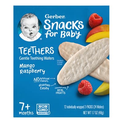 Galletas Gerber Teether Wafers Denticion Snacks Bebes Niños Sabor Mango Frambuesa - $299.99 en Mercado Libre | PrecioMX