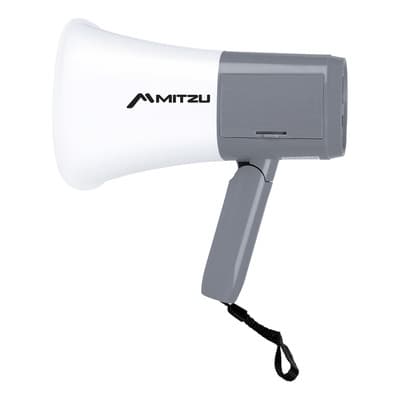 Megáfono Recargable Mitzu Con 500 M De Alcance con controlador integrado Meg-440wh