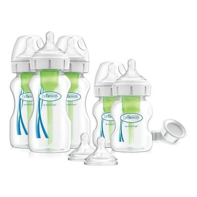 Biberones Dr Brown'sOptions+ WB09600 color transparente x 7 unidades de flujo lento y medio
