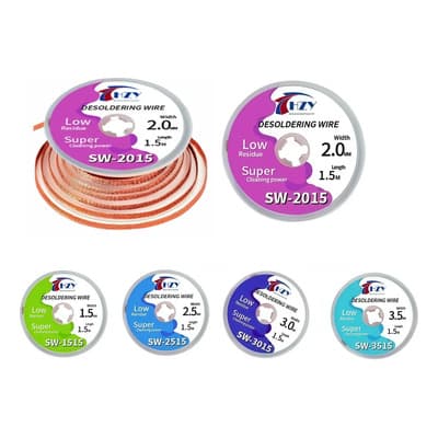 2 Malla Desoldadora De Cobre Para Cautín 1.5/2/2.5/3/3.5mm