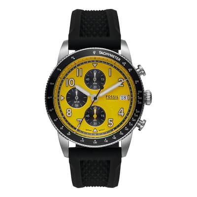 Reloj Hombre Fossil Sport Tourer De Silicona 42mm Fs6044 Negro Amarillo - $2,999.25 en Mercado Libre | PrecioMX