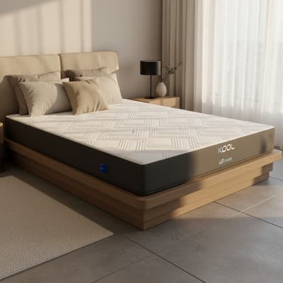 Colchón Individual Udream Memory Foam Gel En Caja Kool Color Blanco/Gris