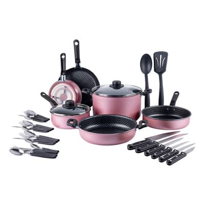 Batería De Cocina Con Antiadherente Ekco 32 Piezas De Aluminio - Rosa