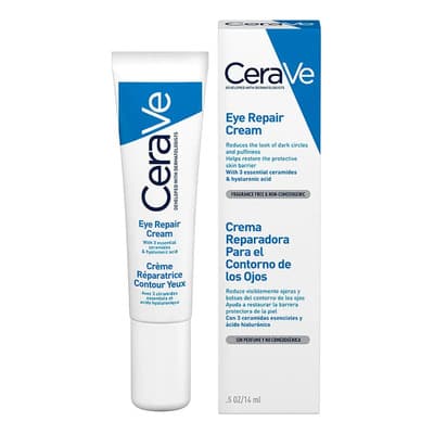 Cerave Crema Reparadora Para El Contorno De Los Ojos | Fórmula Ligera | Mejora La Apariencia De Las Ojeras Y Bolsas | Rápida Absorción Sin Sensación Grasosa | 14ml | .5oz Todo Tipo De Piel Día/noche