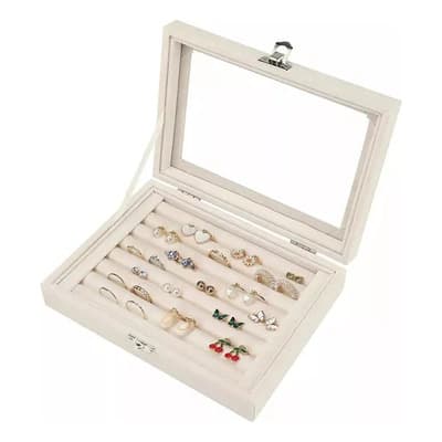 Caja De Joyería Pulseras Anillos Portátil Organizador Joyas Caja Para Guardar Joyas Blanco - $99.00 en Mercado Libre | PrecioMX