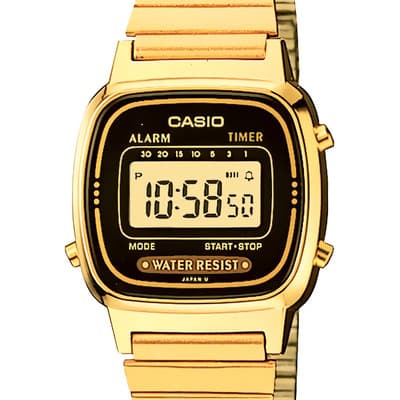 Reloj Casio Vintage Unisex-la670wga-1vt Color de la correa Dorado