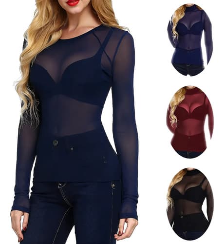 Blusas Sencual Con Mangas Largas Transparente Para Mujer - $69.70 en Mercado Libre | PrecioMX