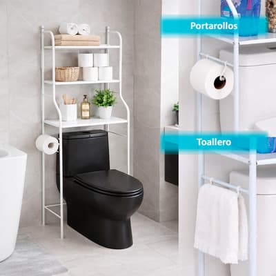 Mueble Organizador Estante Toallero De Baño Rack De Metal 3 Repisas Para Baño Wc Homex Blanco - $376.82 en Mercado Libre | PrecioMX
