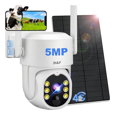 2nlf® 5mp Solar Cámara De Seguridad Wireless G2007 Exteriores Tarjeta Sim 4g Color Blanco