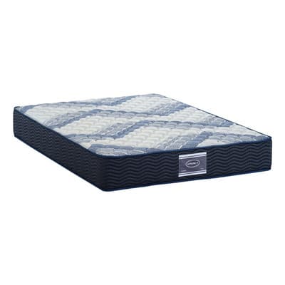 Colchón Matrimonial De Resorte América Kenya 23cm Firme Color Azul Acero