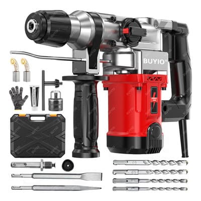 3500W Rotomartillo Taladro Cincelador Perforador Industrial 10J 6000Bpm BUYIO Cincelador Perforador Sds-plus Kits De Martillo Rotomartillo Cincelador Perforador Industrial Con Embrague Automático