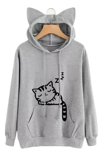 Orejas De Gato Lindo Ajuste Flojo Señoras Sudadera Caliente - $148.92 en Mercado Libre | PrecioMX