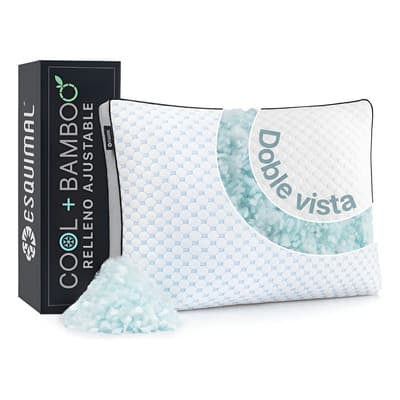 Almohada Cool+bambú Esquimal Memory Foam Ajustable Estándar Color Blanco