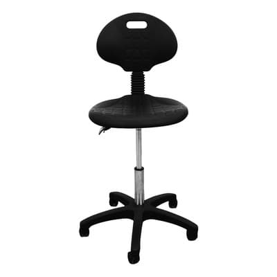 Silla Industrial Ergonómica Alta Resistencia En Poliuretano Color Negro Material del tapizado Plástico