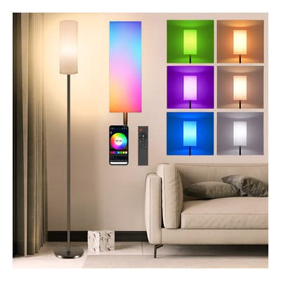 Lámpara de Piso Inteligente Novaka RGB Wifi Alexa LED 173 cm Negra