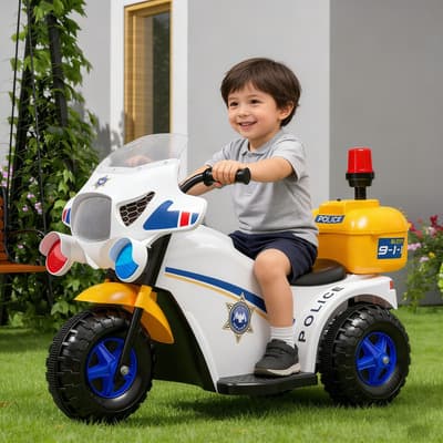 Moto Electrica Infantil Montable Niños Motocicleta Policía Deportiva Recargable Blanco - $1,674.40 en Mercado Libre | PrecioMX