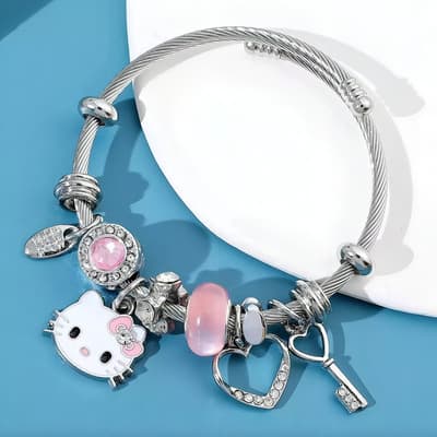 Pulsera Ajustable Hello Kitty Corazón Acero Inoxidable - $98.00 en Mercado Libre | PrecioMX