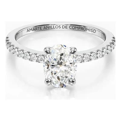 Anillo Compromiso Oro 14k Diamante Oval Igi 1.0 Ct Vvs E Ovalado Con Diamantes Laterales Blanco 6.5 - $30,000.00 en Mercado Libre | PrecioMX