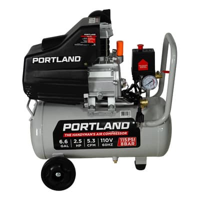 Compresor Aire Eléctrico Portland 25 Litros 115psi - Pac-65 Gris 60 Hz. Monofásica