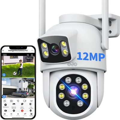 Ojo 12mp 4k Cámara Vigilancia Exterior Doble Pantalla Cámaras De Seguridad Blanco - $448.36 en Mercado Libre | PrecioMX