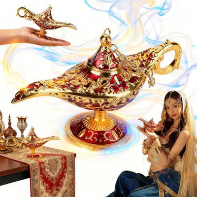 Lampara De Aladino Decorativa Adorno De Tamaño Pequeño 12 X 4,5 X 6,5 Cm,decoracion Habitacion,encanto Exótico Y Atmósfera Misteriosaun Regalo Considerado - $121.00 en Mercado Libre | PrecioMX