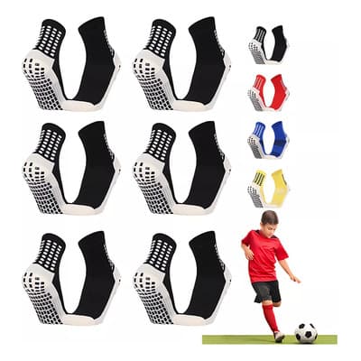 6 Par Niños Calcetin Media Deportivos Fútbol Antideslizante
