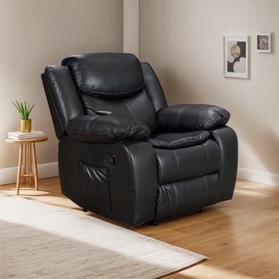Vanlig Sillón Reclinable de Lujo con Función de Masaje y Calor Pu Color Negro