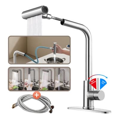 Vanance® 4en1 Grifo Cocina Llave Mezcladora Para Monocomando Fregadero Flexible 360° Con Estiramiento Lujoso Llave Fregadero De Agua Caliente O Frío Y Acero Inoxidable Color Plateado Brillante - $411.00 en Mercado Libre | PrecioMX