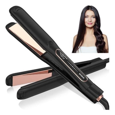 Plancha para cabello profesional Sasha ES-STpro 480f Titanio color negro