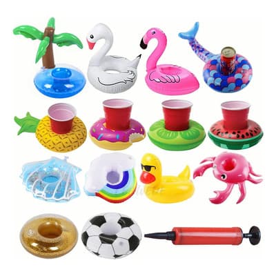 Leawede 15pzs Porta Vasos Inflables Surtidos Piscinas Con Inflador,inflables Para Alberca,juegos Para Alberca - $168.15 en Mercado Libre | PrecioMX